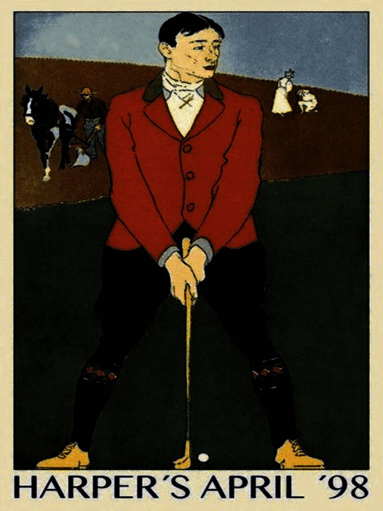 Holzschild 40x30 cm Golf Harper`s April 98