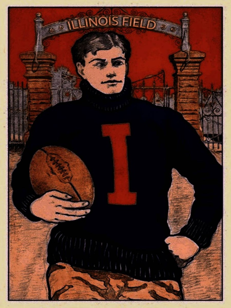[LA-1791308-H] Holzschild 40x30 cm American Football Illinois field