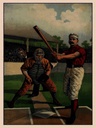 Holzschild 40x30 cm Retro Baseball USA Schlagmann Bildmotiv