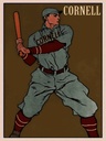 Holzschild 40x30 cm Retro Cornell Baseball Schlagmann