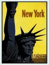 Holzschild 40x30 cm Retro New York Statue of Liberty