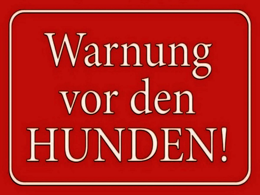 Holzschild 30x40 cm Warnung vor den Hunden