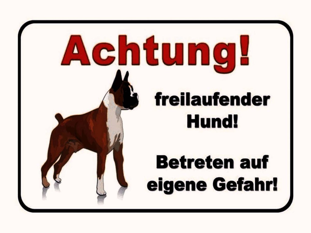 Holzschild 30x40 cm Achtung freilaufender Hund