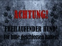 Holzschild 30x40 cm Achtung freilaufender Hund