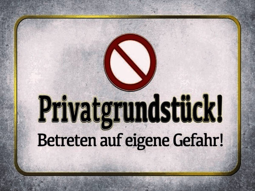 Holzschild 30x40 cm Privatgrundstück! Gefahr