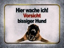 Holzschild 30x40 cm Vorsicht bissiger Hund