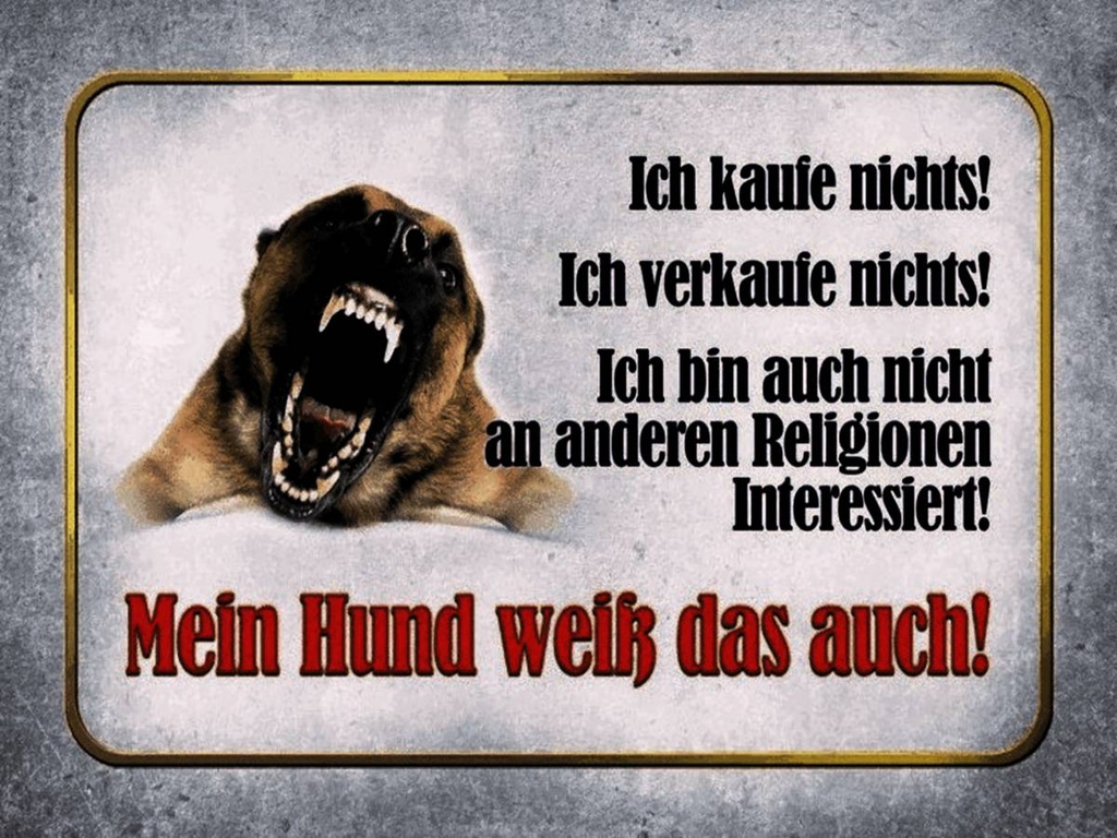 Holzschild 30x40 cm kaufe nichts mein Hund weiß