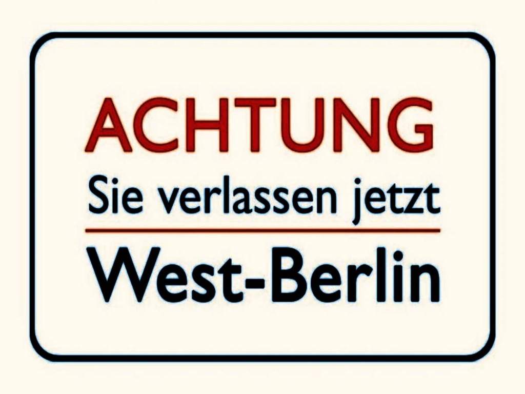 Holzschild 30x40 cm Achtung Sie verlassen Berlin