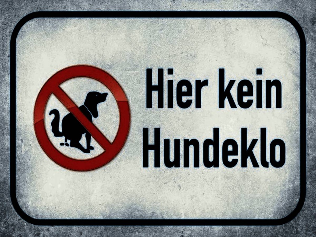 Holzschild 30x40 cm Hund hier kein Hundeklo