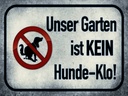 Holzschild 30x40 cm unser Garten kein Hunde-Klo