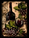 Holzschild 40x30 cm Stillleben Vino Rosso Rotwein