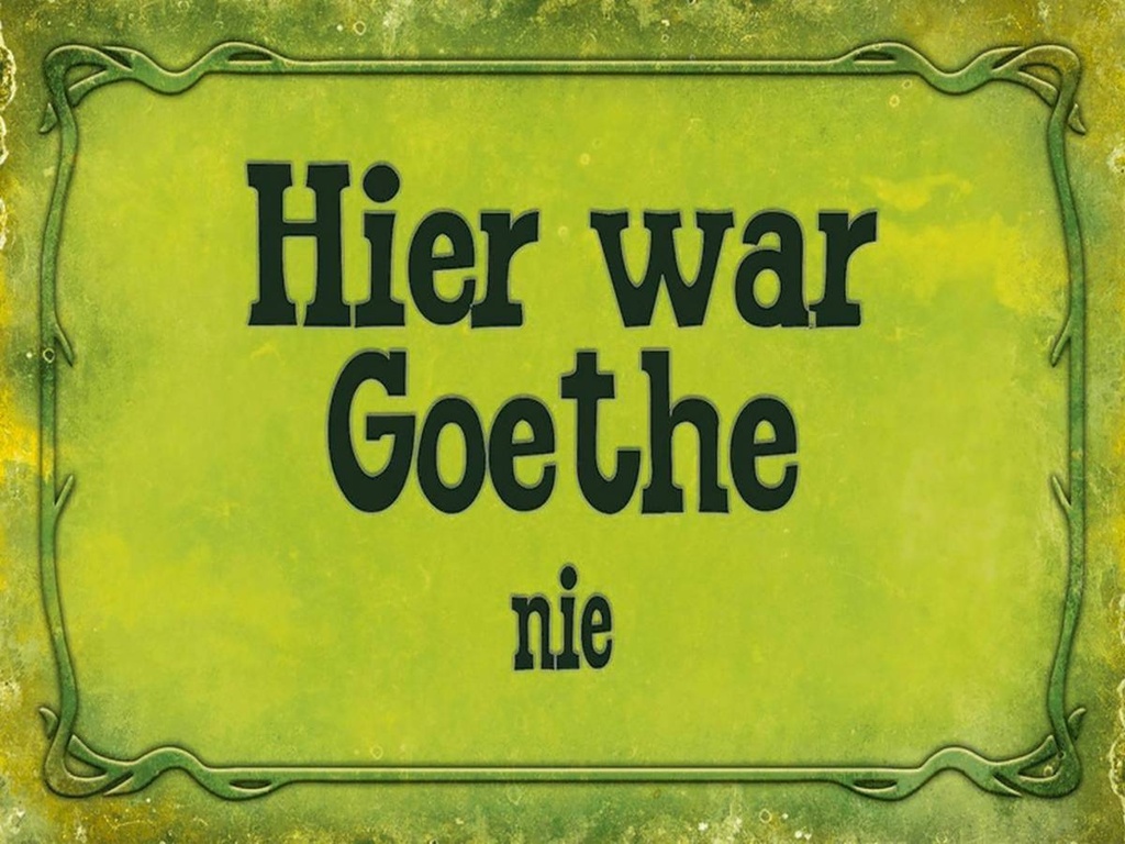 Holzschild 30x40 cm hier war Goethe nie