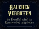 Holzschild 30x40 cm Rauchen verboten Im Brandfall
