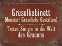Holzschild 30x40 cm Gruselkabinett Treten Sie ein