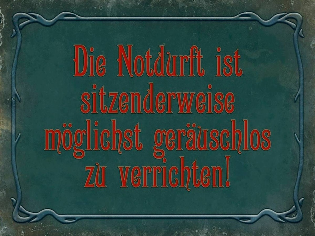 Holzschild 30x40 cm Notdurft ist sitzenderweise