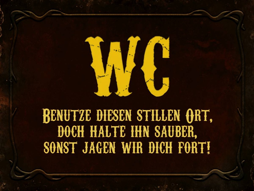 Holzschild 30x40 cm WC benutze diesen stillen Ort