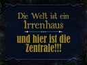 Holzschild 30x40 cm Welt ist ein Irrenhaus und