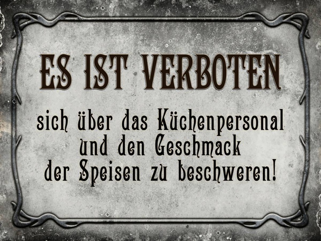 [LA-1791388-H] Holzschild 30x40 cm Verboten über Küchenpersonal