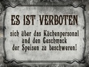Holzschild 30x40 cm Verboten über Küchenpersonal