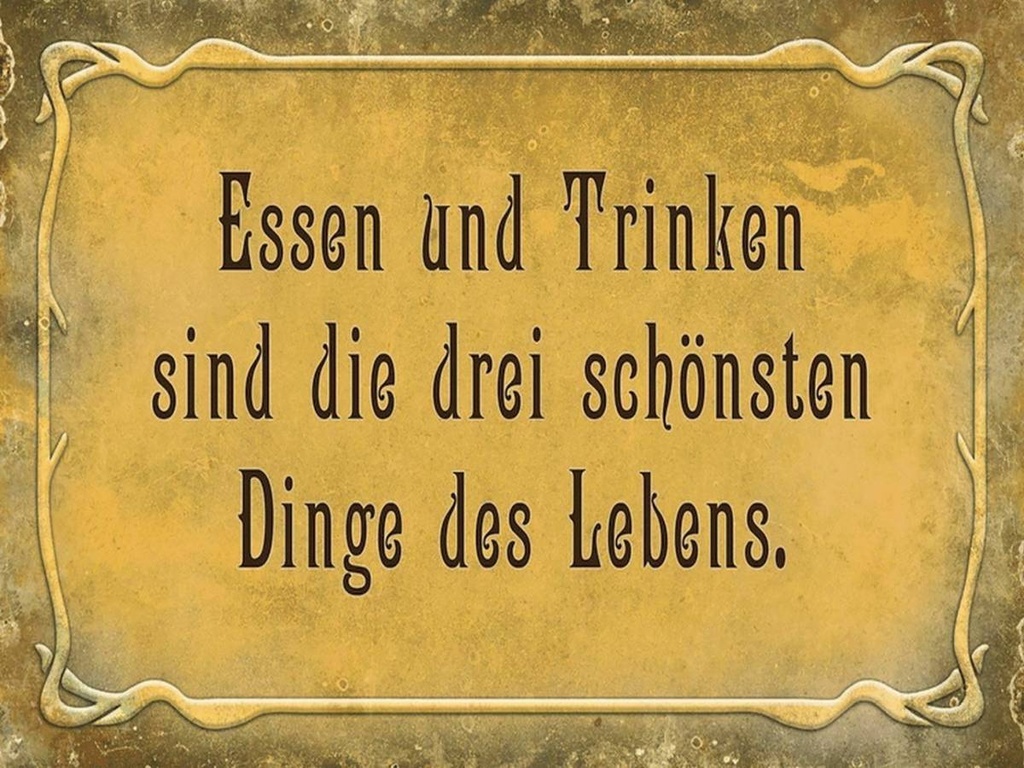 Holzschild 30x40 cm Essen Trinken 3 schönste Dinge