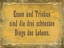 Holzschild 30x40 cm Essen Trinken 3 schönste Dinge