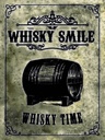 Holzschild 40x30 cm Alkohol Whisky Smile Whisky Time