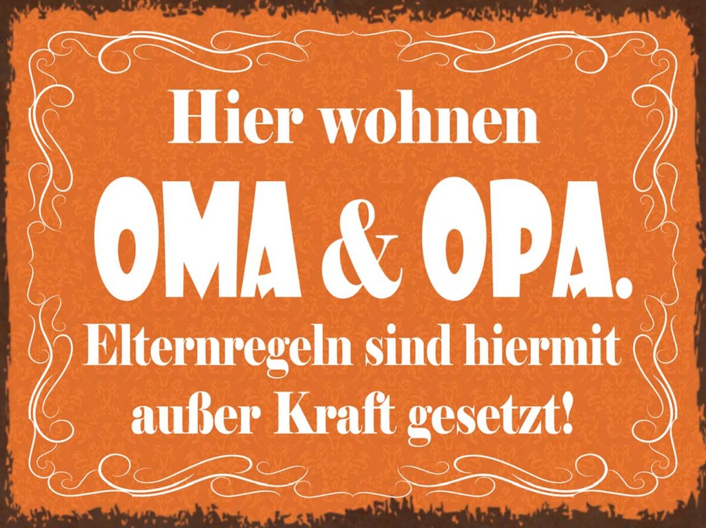 Holzschild 30x40 cm hier wohnen Oma & Oma