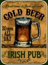 Holzschild 40x30 cm Bier Irish Pub gold beer good times