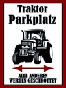 Holzschild 40x30 cm Parken Traktor Parkplatz links rechts