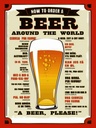 Holzschild 40x30 cm Bier Beer around the world beer please