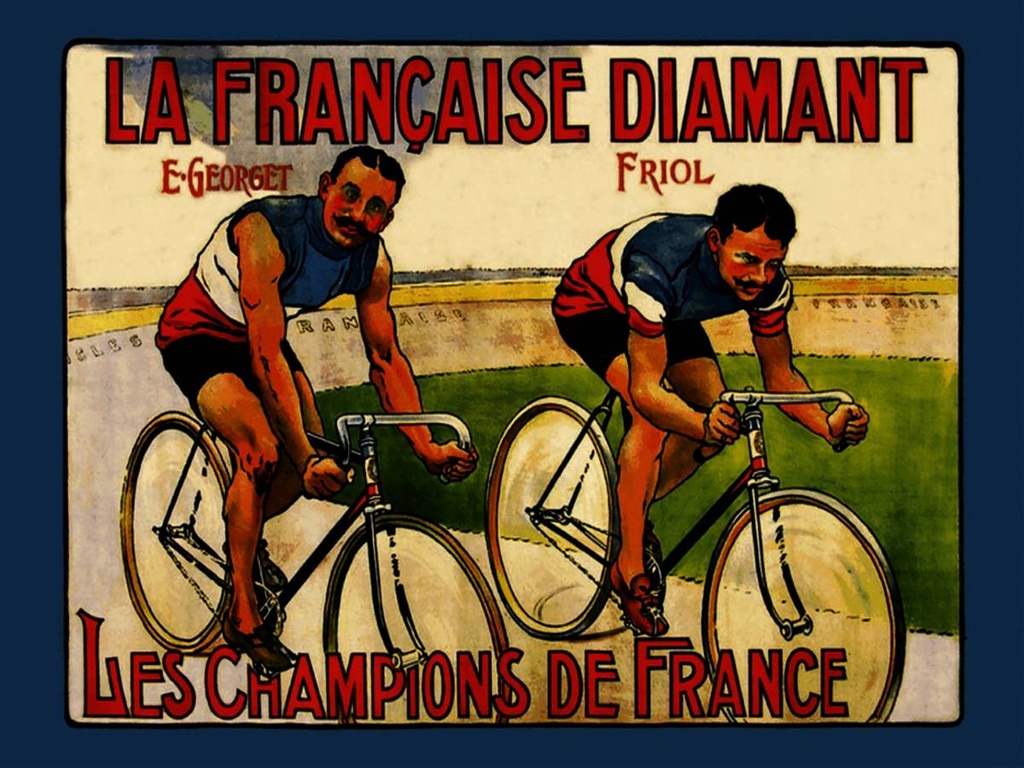 Holzschild 30x40 cm Retro Fahrrad la francaise Diamant
