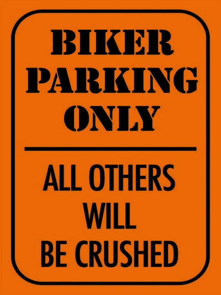 Holzschild 40x30 cm Parken biker parking only all others