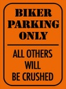 Holzschild 40x30 cm Parken biker parking only all others