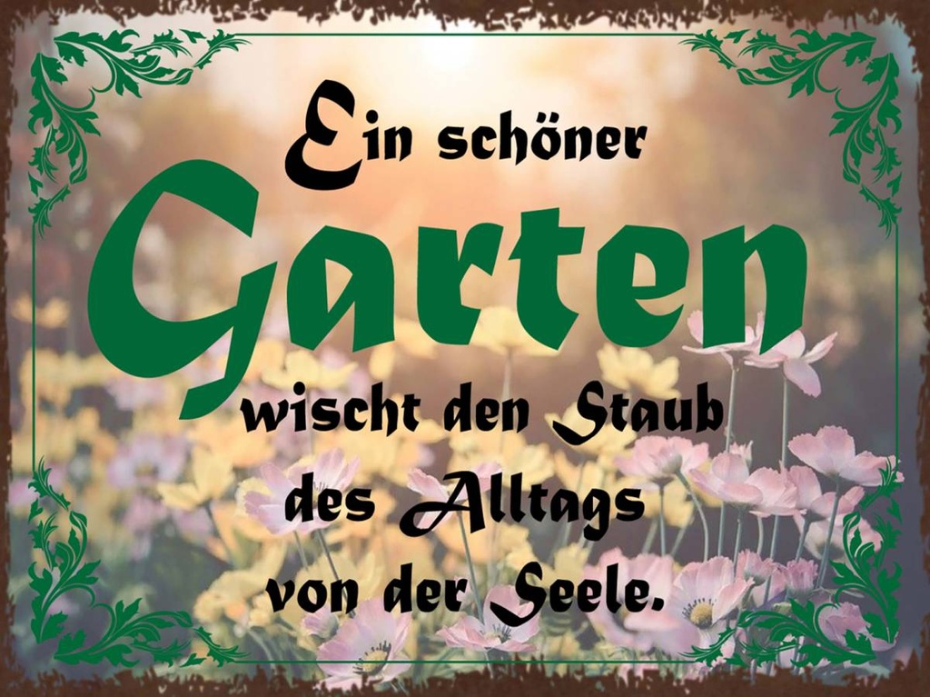 Holzschild 30x40 cm schöner Garten wischt den Staub