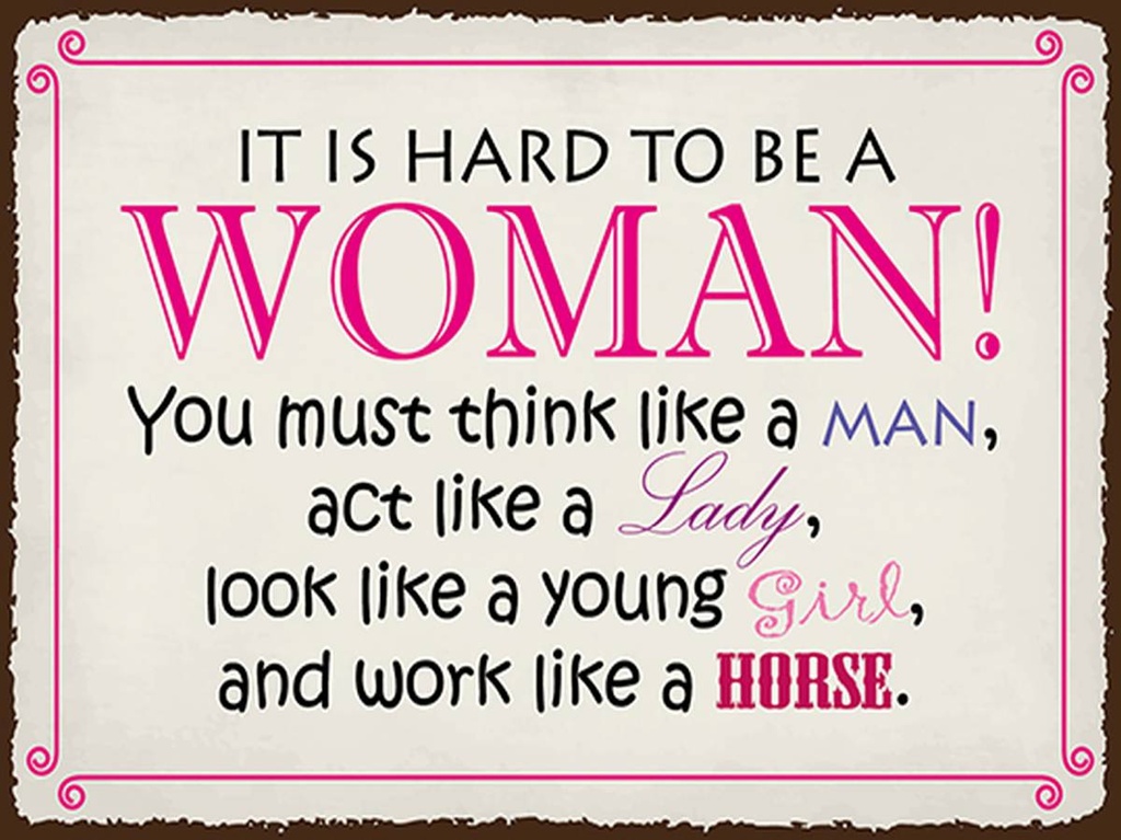 Holzschild 30x40 cm it is hard to be a woman Lady Girl
