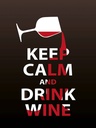 Holzschild 40x30 cm Keep Calm and drink wine