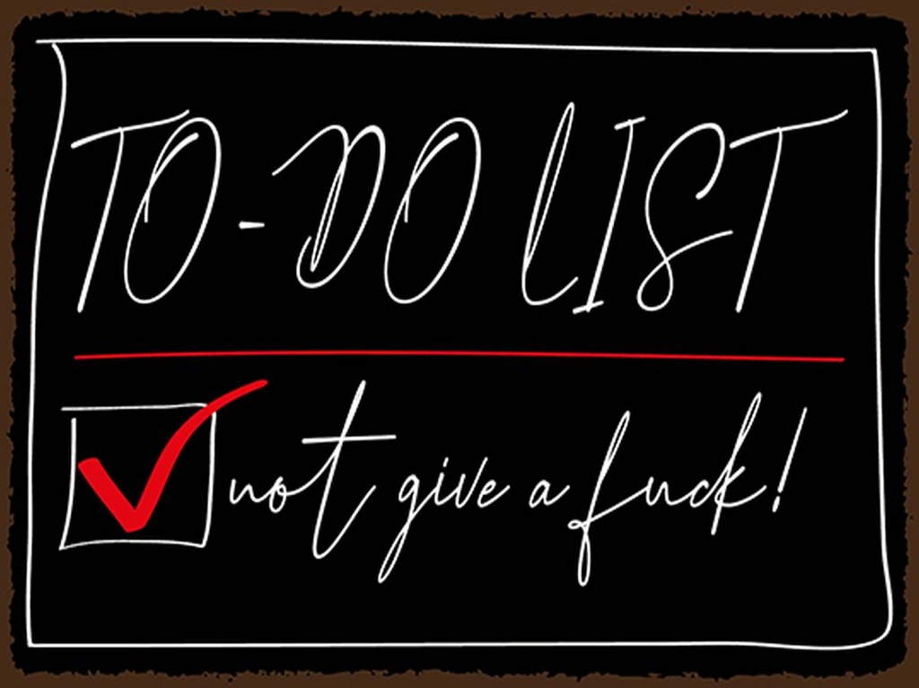 [LA-1791455-H] Holzschild 30x40 cm To-Do List not give a fuck