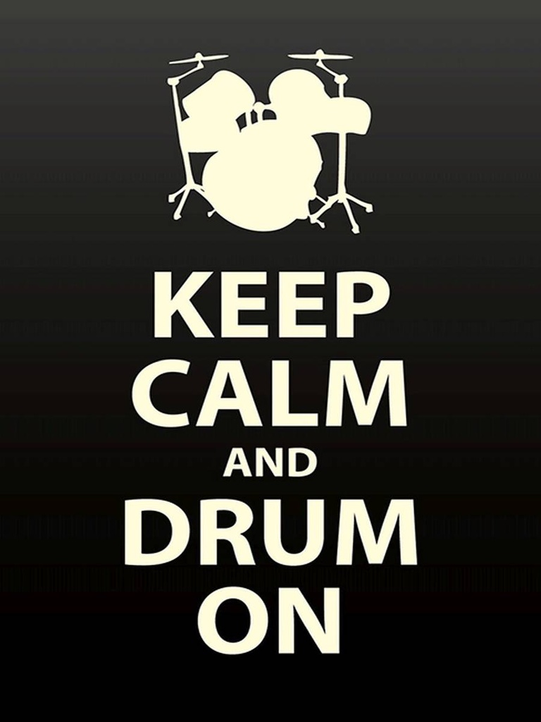 Holzschild 40x30 cm Keep calm and drum on