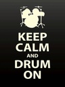 Holzschild 40x30 cm Keep calm and drum on