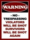 Holzschild 40x30 cm Warning no trespadding