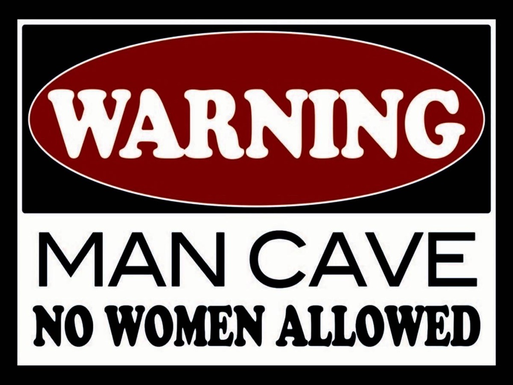 Holzschild 30x40 cm Warning Man Cave no woman