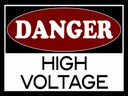 Holzschild 30x40 cm Danger high voltage