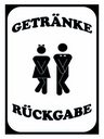 Holzschild 40x30 cm Getränke Rückgabe WC lustig
