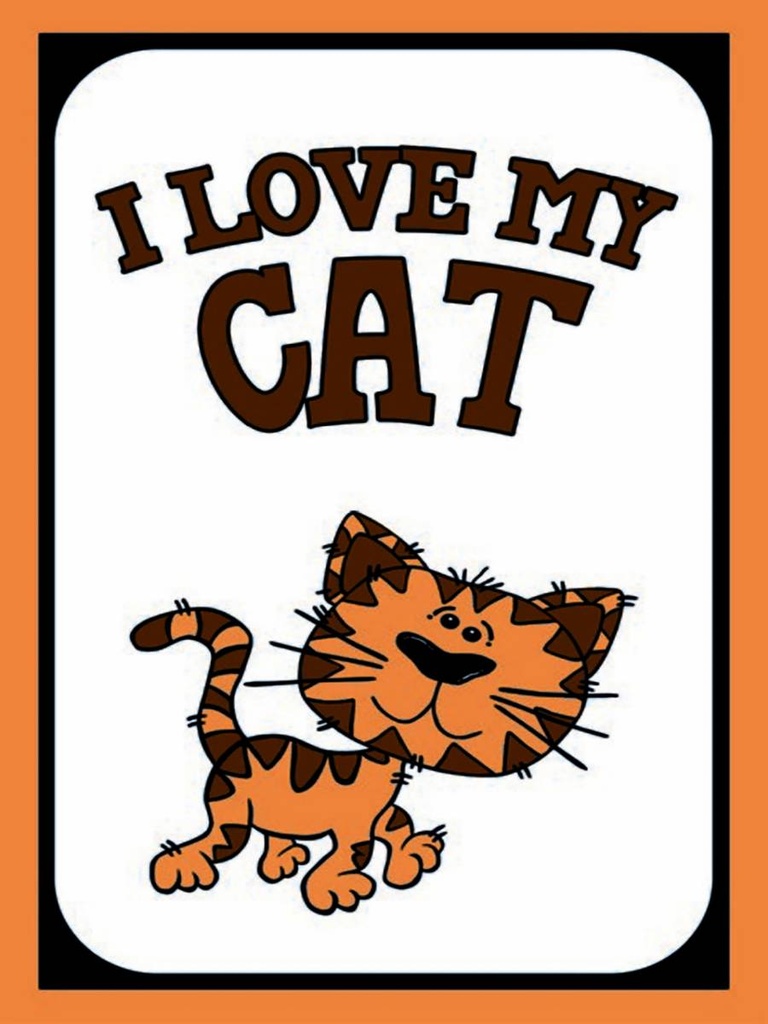 Holzschild 40x30 cm Katze i love my Cat