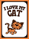 Holzschild 40x30 cm Katze i love my Cat