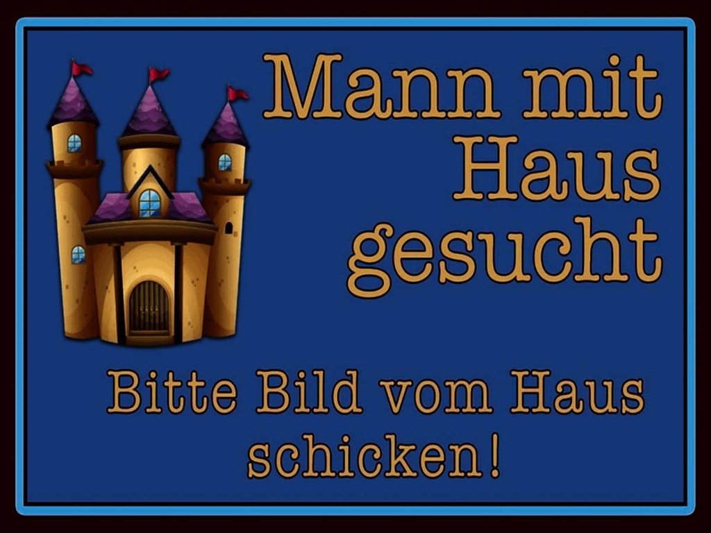 Holzschild 30x40 cm Mann mit Haus gesucht biite Bild