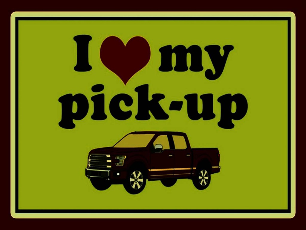 Holzschild 30x40 cm Auto i love my pick-up Geländerwagen