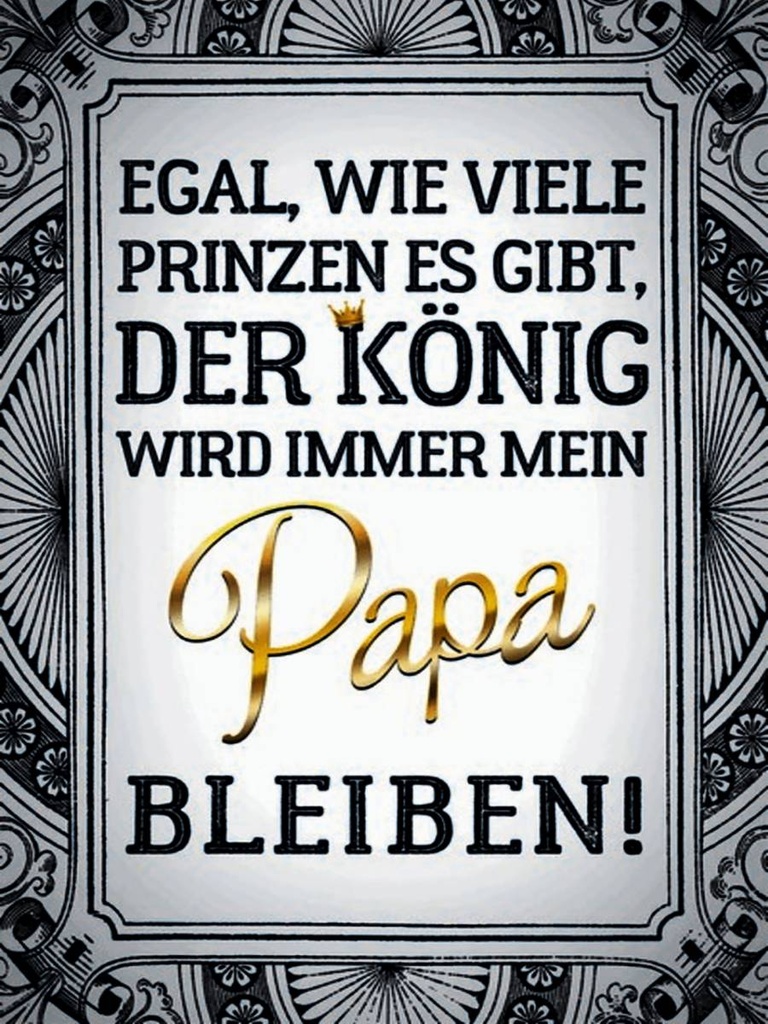 Holzschild 40x30 cm egal Prinzen mein Papa der König