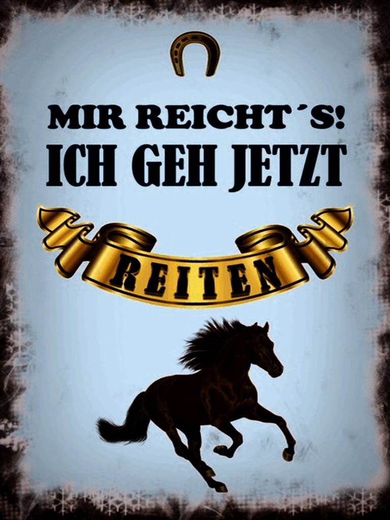 Holzschild 40x30 cm mir reicht`s ich geh reiten