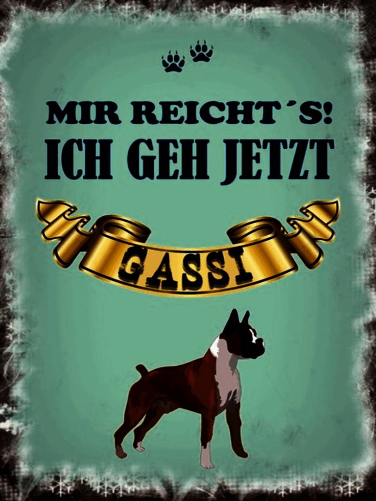 Holzschild 40x30 cm mir reicht`s ich geh gassi Hund
